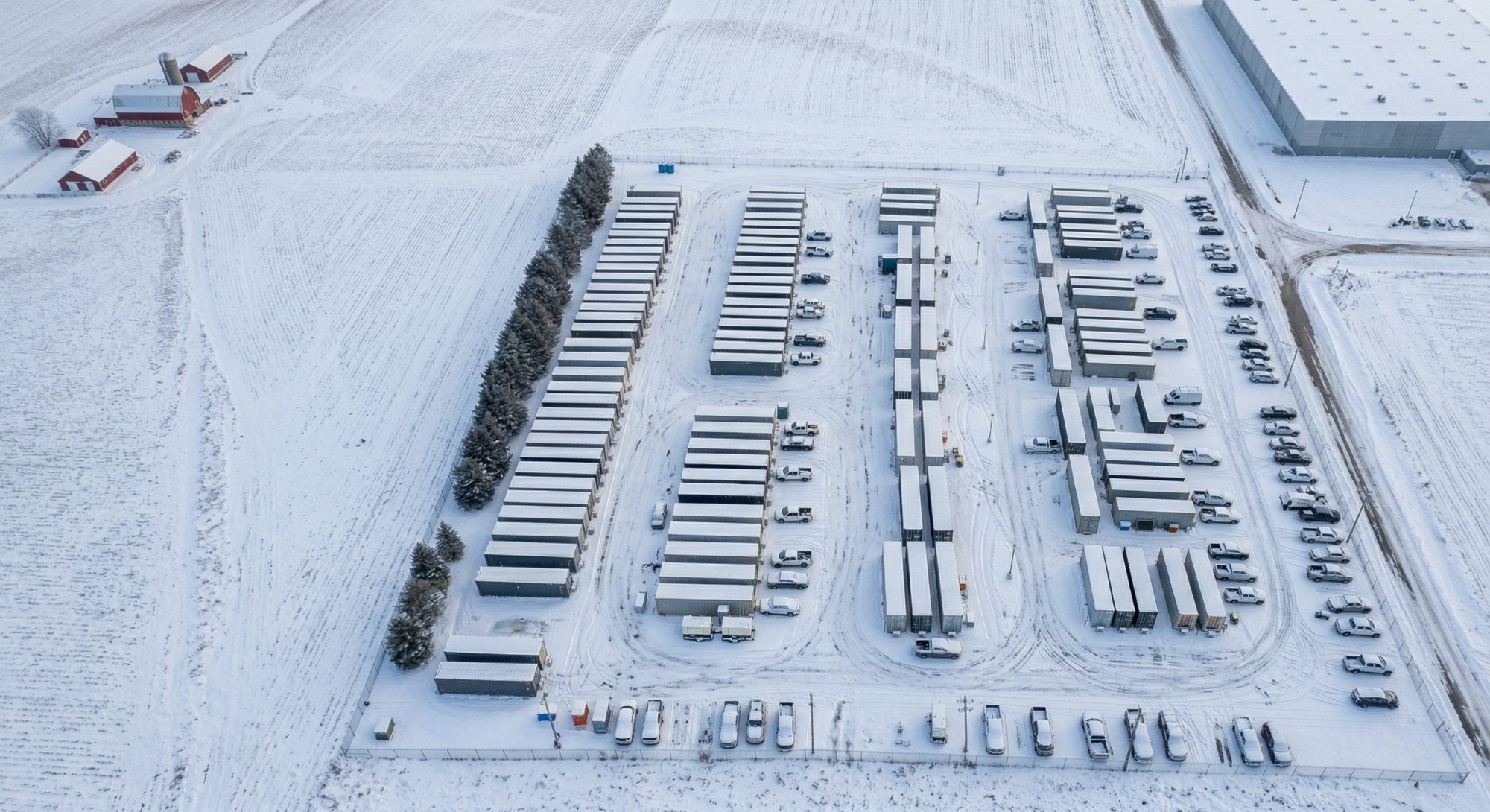 Capsul workforce camp in Wisconsin snow